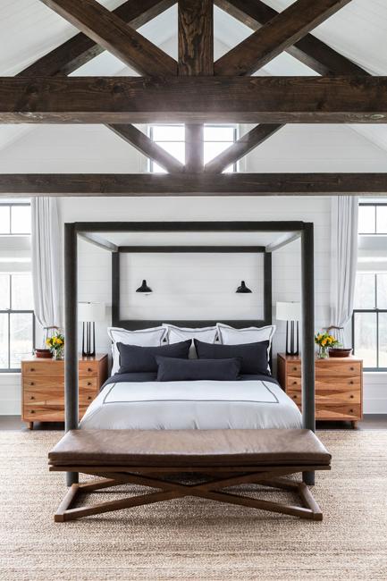 wood ceiling bedroom