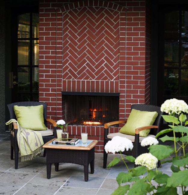 brick fireplace outdoor