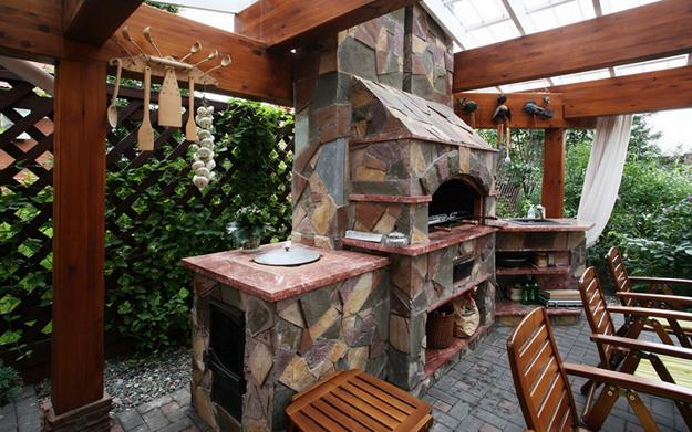Outdoor Fireplace Designs, Seating Areas Designed around Brick and ...