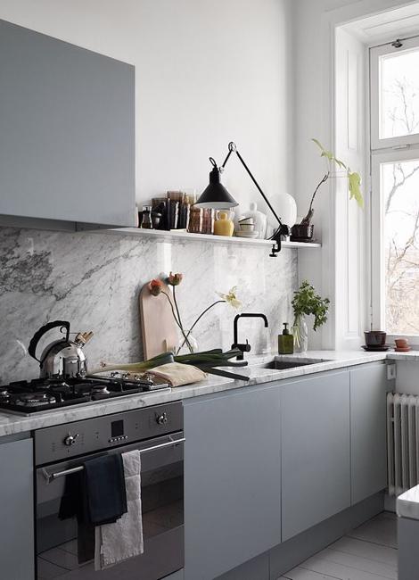 gray kitchen cabinets