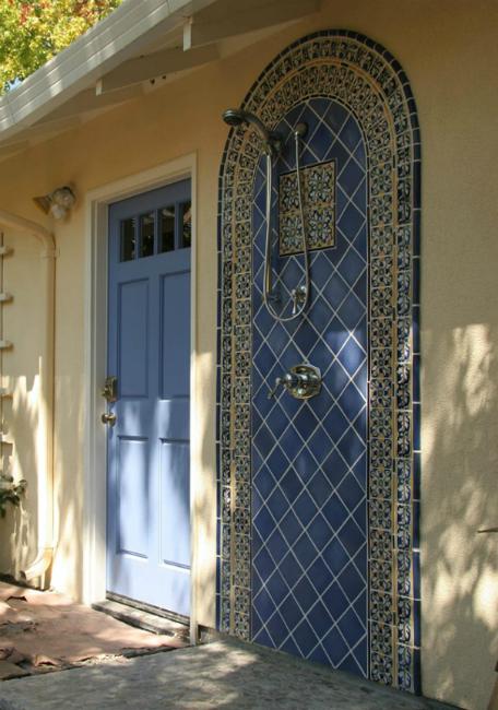 blue door painting idea