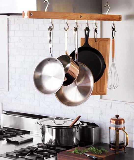 kitchen storage ideas stainless steel pots pans