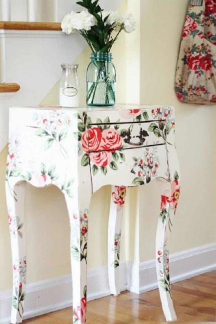 wood furniture decoration floral pattern