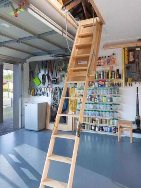 modern attic stairs storage spaces