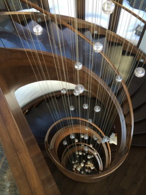 spiral wood stairs