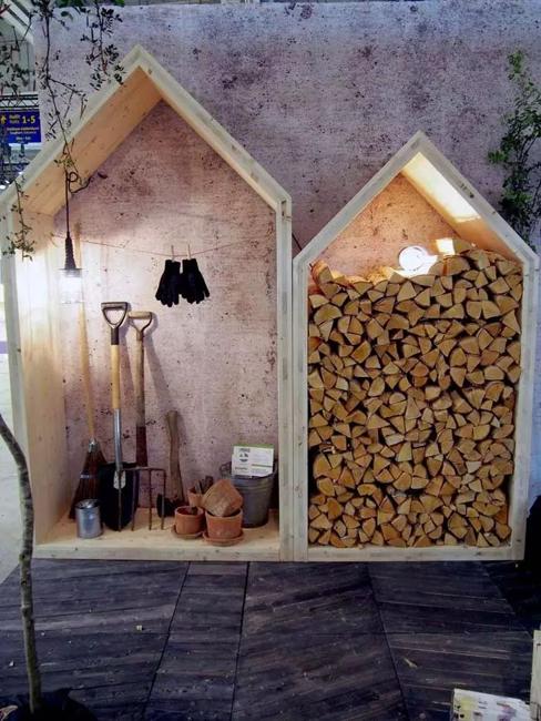 outdoor home decorating firewood storage ideas