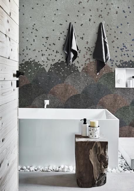 mosaic tiles bathroom wall design