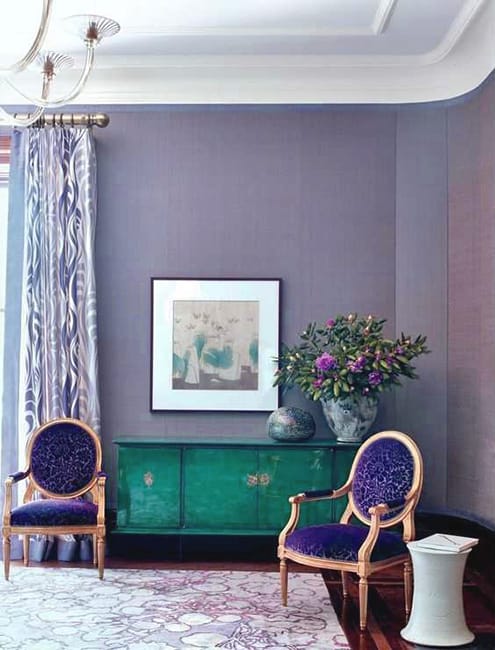 green purple room colors