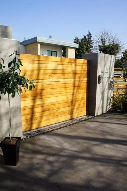 wooden driveway gates