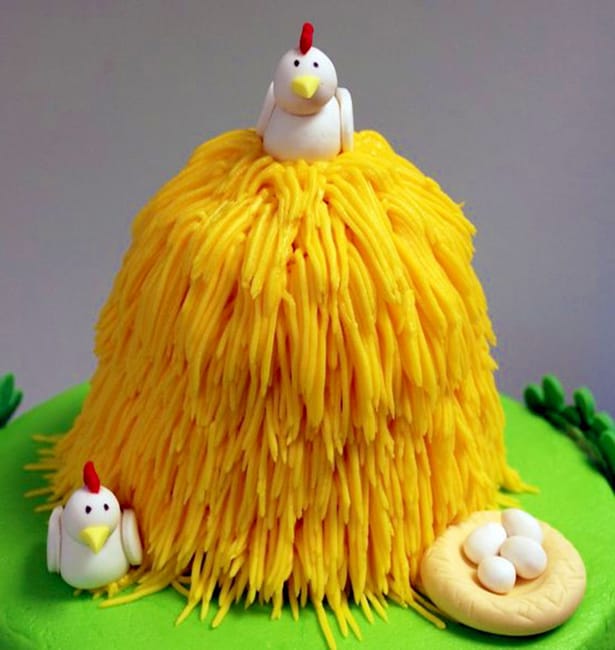 easter cake decoration chickens