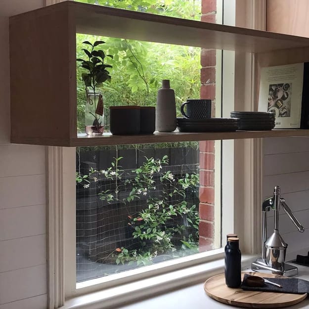 window shelves wood furniture