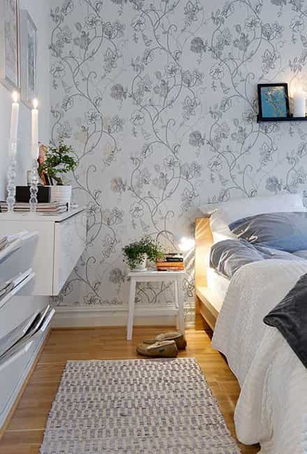 neutral bedroom colors floral wallpaper
