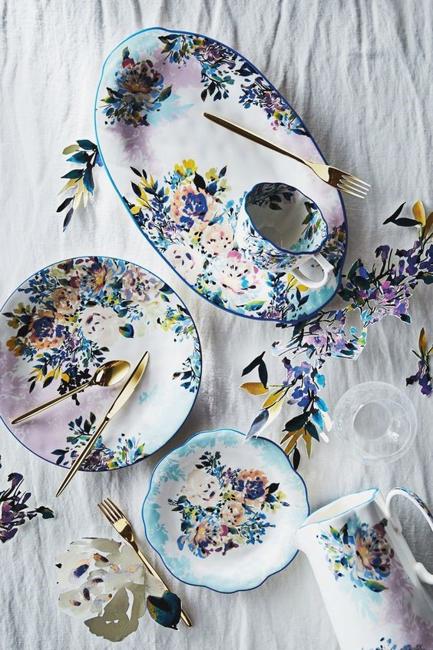 floral tableware set