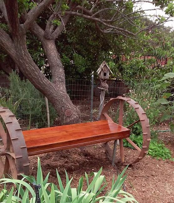 recycling garden bench