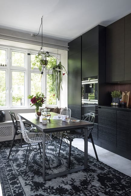 black kitchen and dining furniture