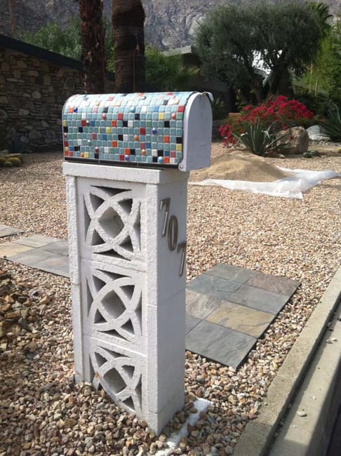 mid century modern post traditional mailbox