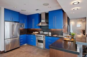 Blue Kitchen Colors, Calm Accents in Modern Kitchen Designs