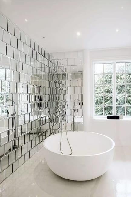 mirror tiles modern bathroom