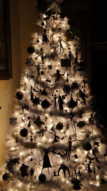 black christmas tree decorations