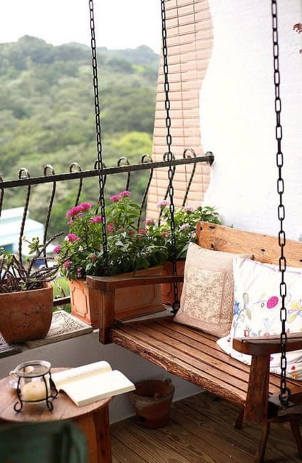 hanging bench flowering plants