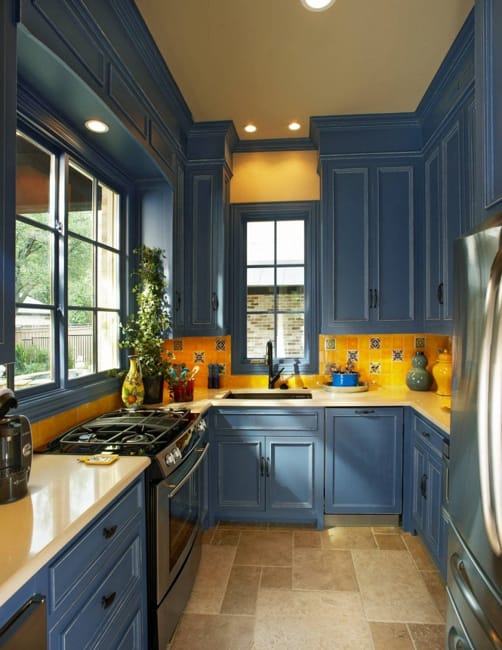 Modern Kitchen Design, Choosing Blue Colors for Kitchen Cabinets, Walls and  Decor