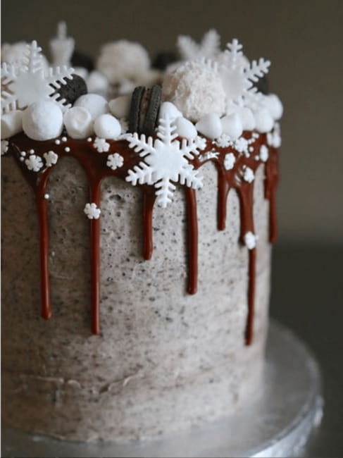 Wintery Snowflake Cakelets - Friday is Cake Night