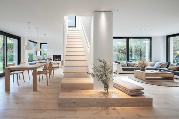 open plan modern interiors