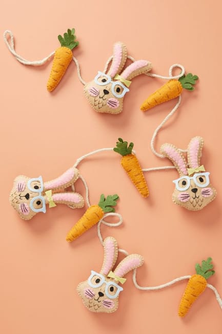 carrots bunnies easter garland design