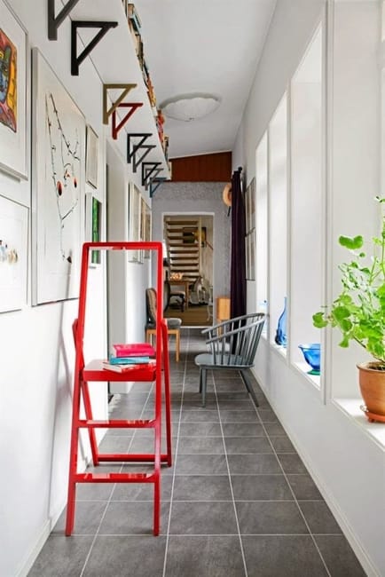 hallway ideas shelves