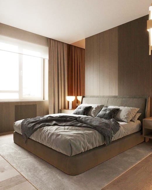 modern bedroom decorating gray brown colors