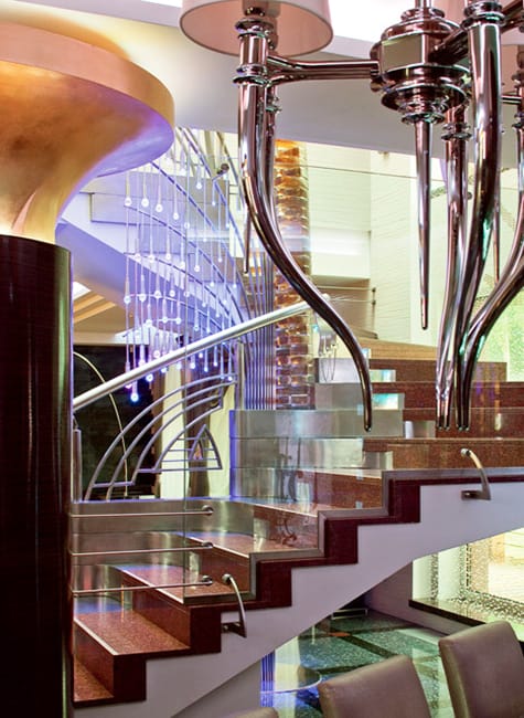 wood glass staircase