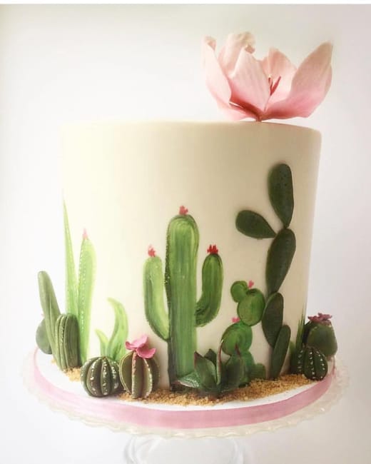 elegant cake decoration plants theme