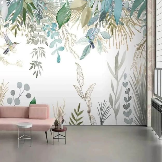 modern wallpaper living room design