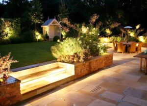 Yard Landscaping with Beautiful Outdoor Lights, Lighting Design Ideas