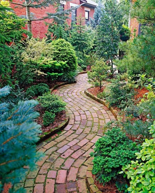 brick garden path