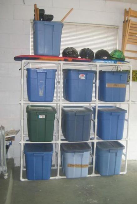 plastic bins garage shelving
