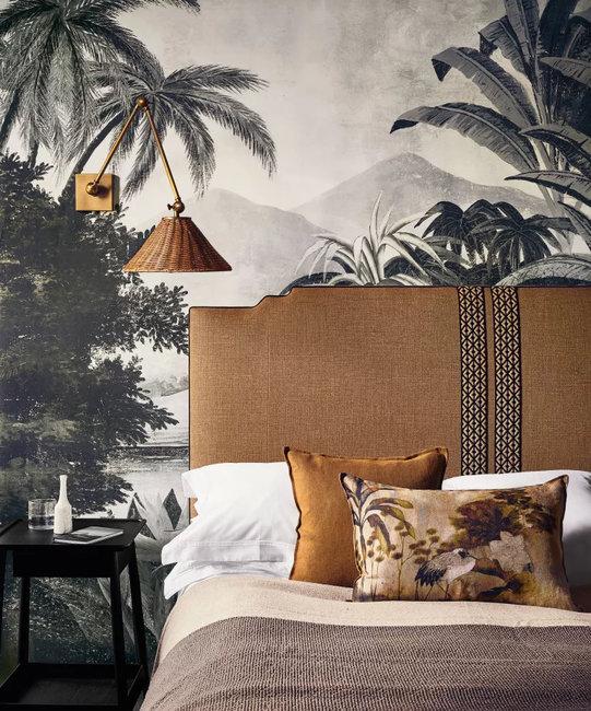 floral wallpaper soft textures bedroom decorating