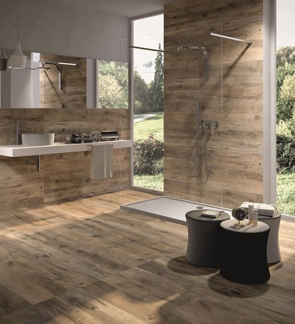 wood bathroom tiles