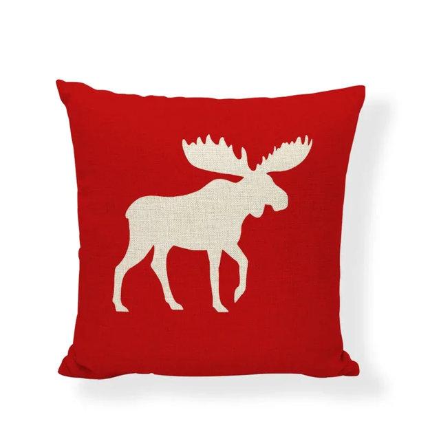 red pillow white moose
