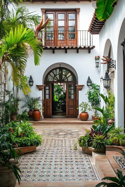 front door decorating plants