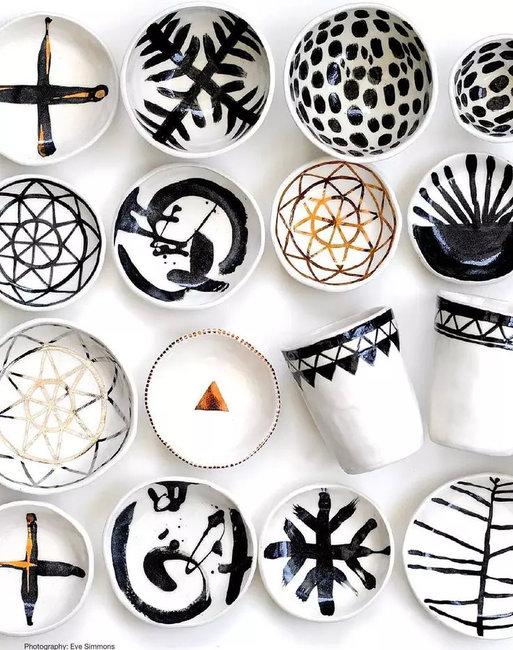 hand painted dishes cups