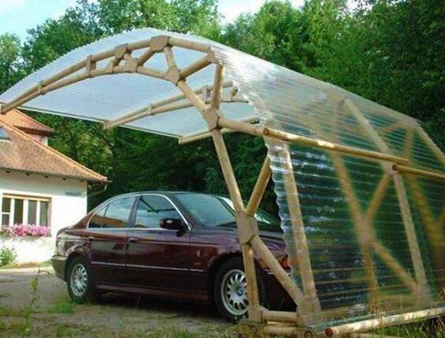 contemporary transparent porch roof