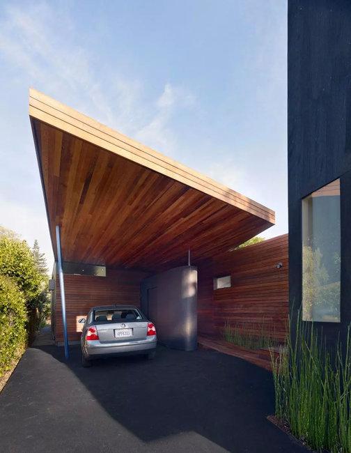 wooden car porch