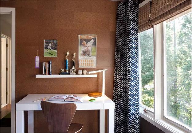home office design cork wall