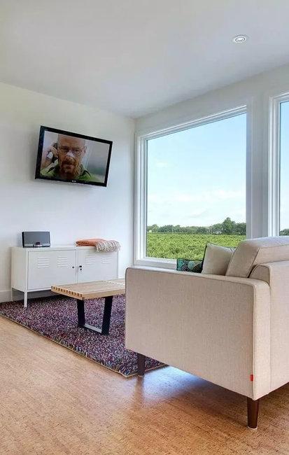 natural floor materials cork contemporary room design