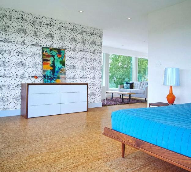 natural floor materials cork contemporary room design