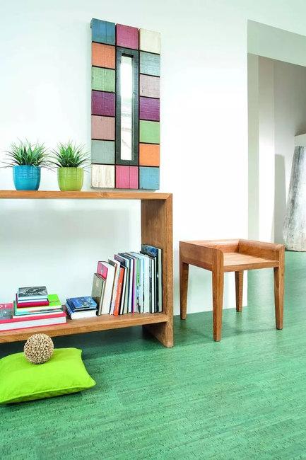 green cork floor