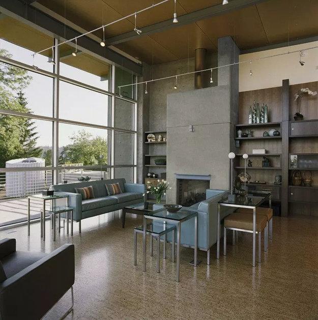 natural floor materials cork contemporary room design