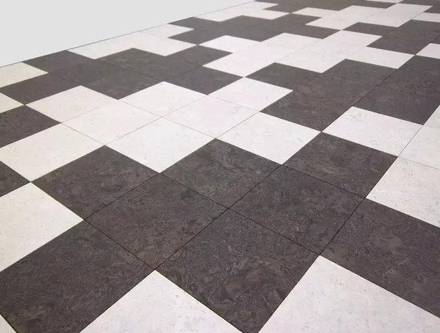 black white cork tiles