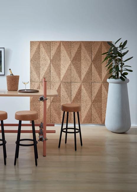 natural sustainable material cork wall design ideas